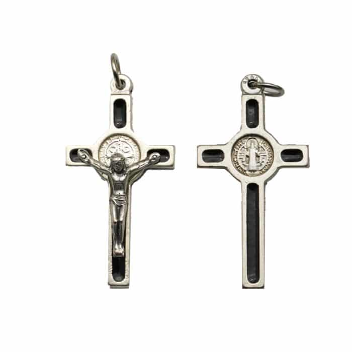 DIY十字架-圣本笃+锌合金-金色黑色-4x2cm Catholic religious art