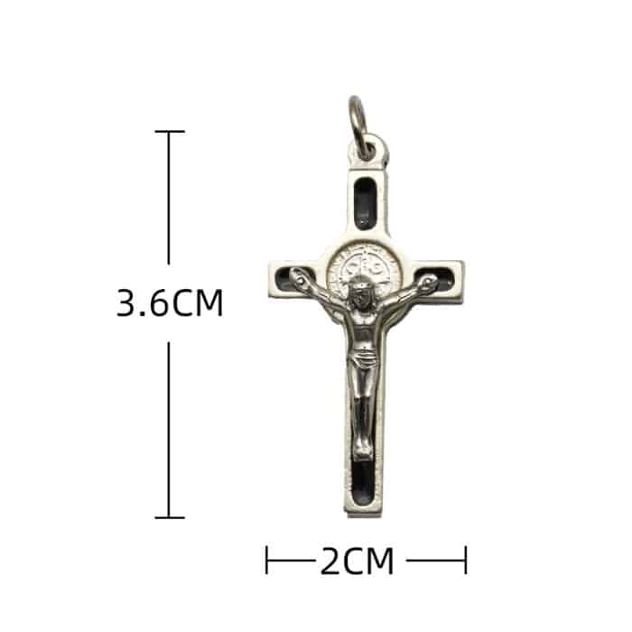 DIY十字架-圣本笃+锌合金-金色黑色-4x2cm Catholic religious art