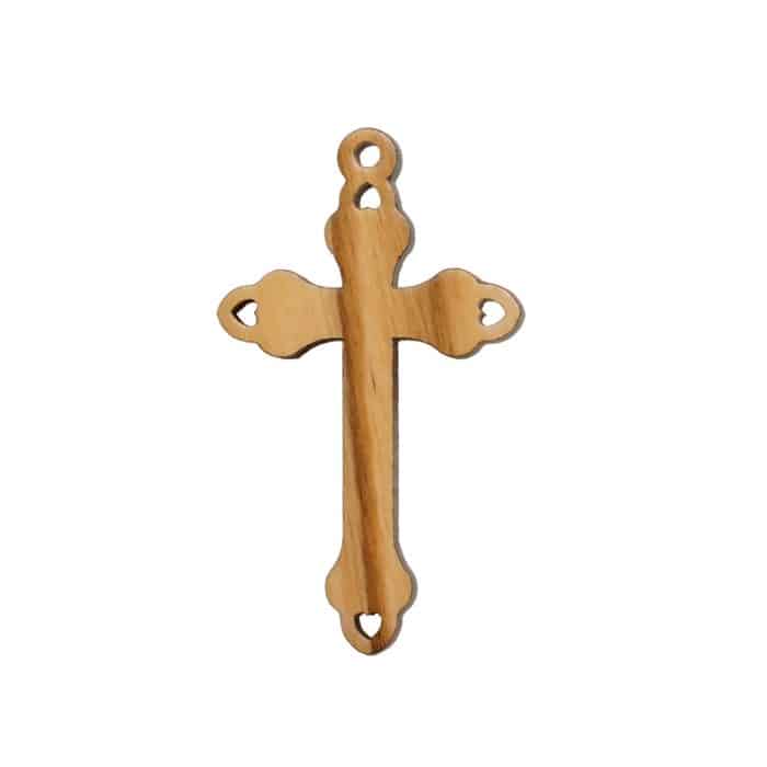 十字架-橄榄木+锌合金-3.7x2.4cm Catholic religious art