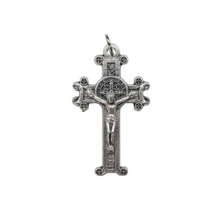 DIY十字架-圣本笃-合金-镀银-4x2.5cm