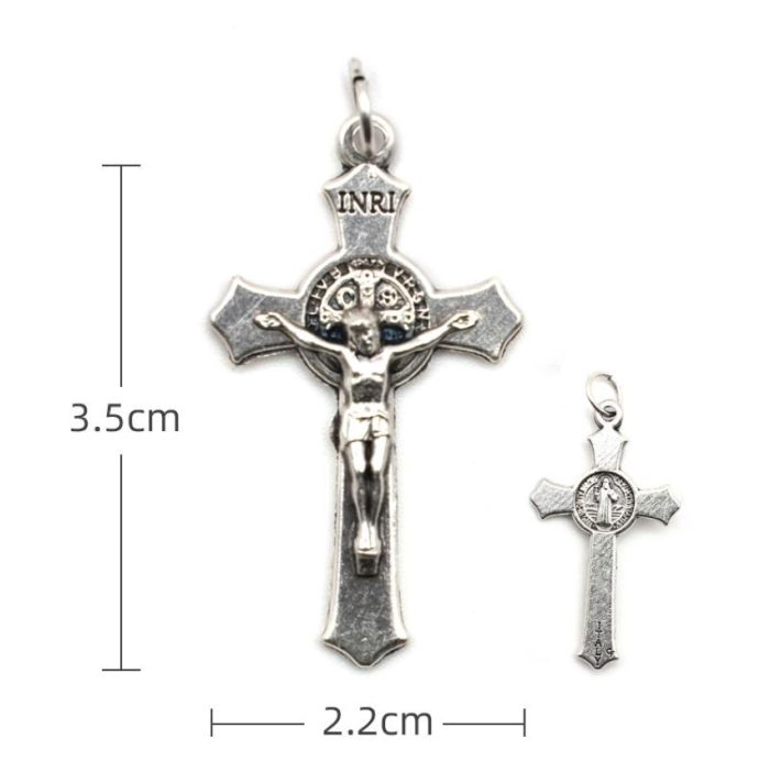 DIY十字架-圣本笃-锌合金-2.2x3.5cm Catholic religious art