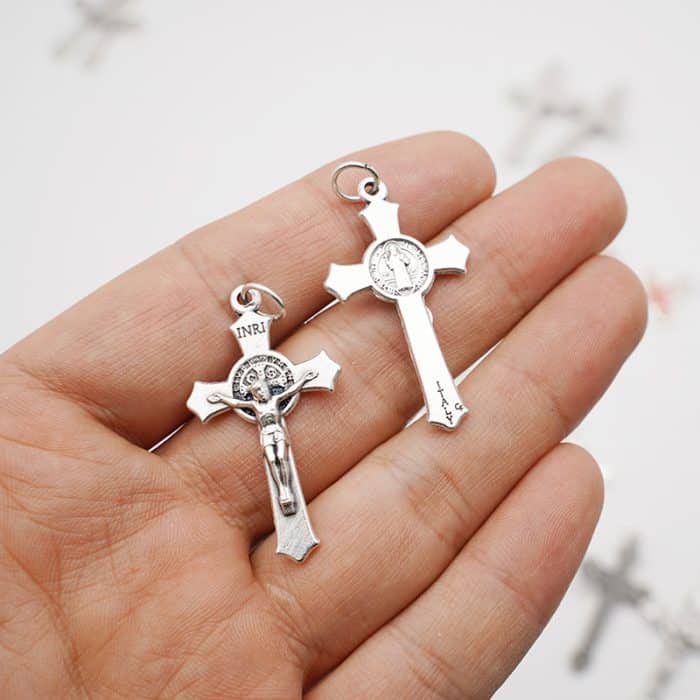 DIY十字架-圣本笃-锌合金-2.2x3.5cm Catholic religious art