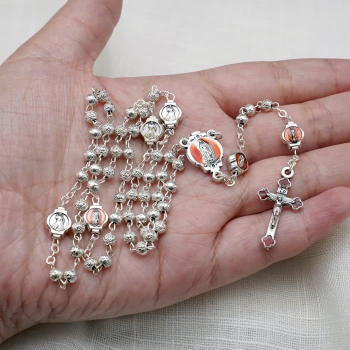 玫瑰念珠-合金盒子雕像-瓜达卢佩圣母-8x4.5cm Catholic religious art