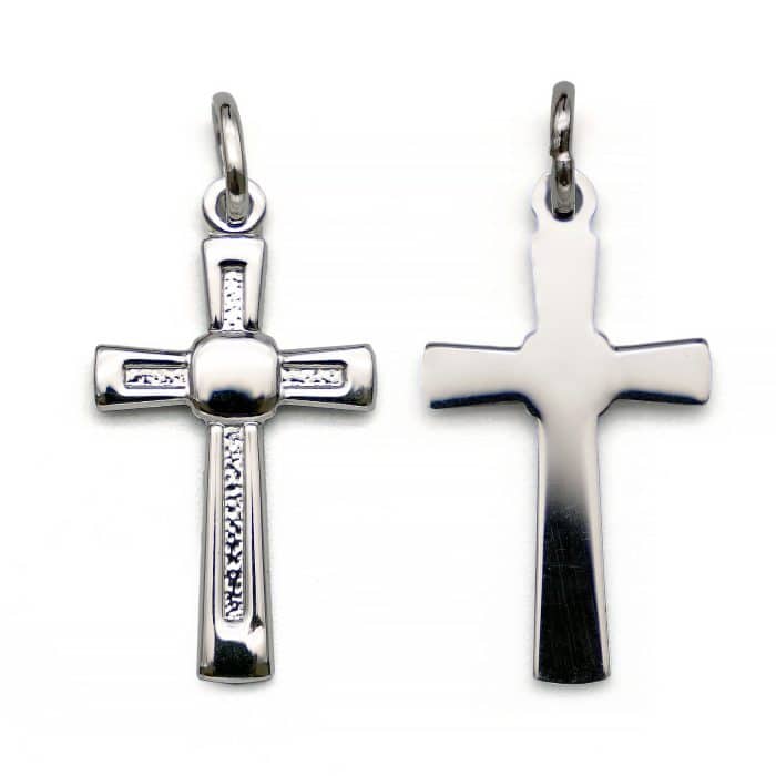 十字架-铑银-2.5cm Catholic religious art