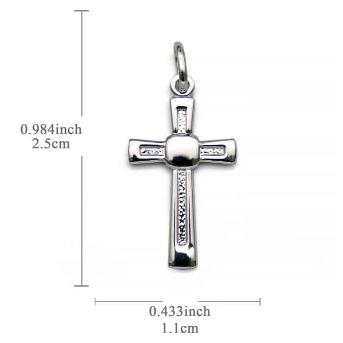 十字架-铑银-2.5cm Catholic religious art