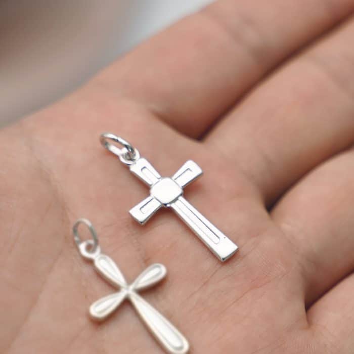 十字架-铑银-2.5cm Catholic religious art