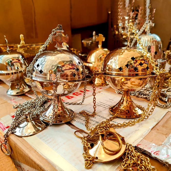 【现货】带十字架的提炉 高15厘米 Catholic religious art