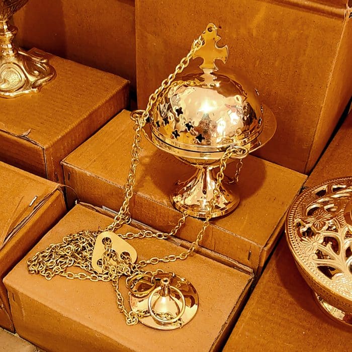 【现货】带十字架的提炉 高15厘米 Catholic religious art