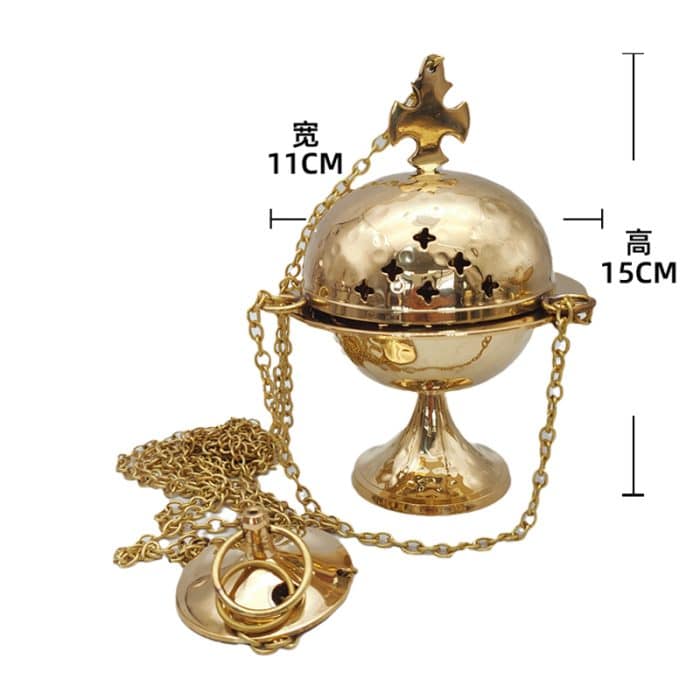 【现货】带十字架的提炉 高15厘米 Catholic religious art