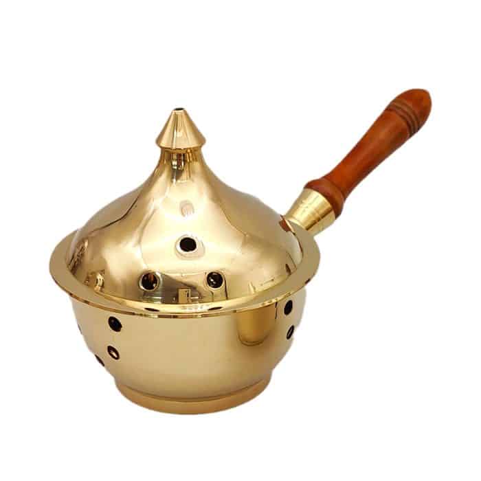 【现货】大号香炉 长20厘米 带木手柄 Catholic religious art