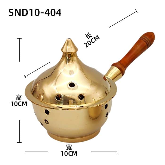 【现货】大号香炉 长20厘米 带木手柄 Catholic religious art