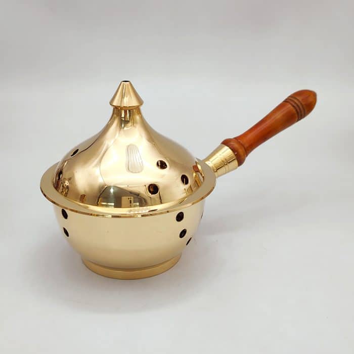 【现货】大号香炉 长20厘米 带木手柄 Catholic religious art