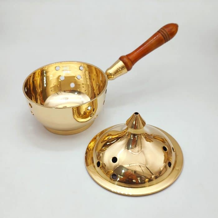 【现货】大号香炉 长20厘米 带木手柄 Catholic religious art