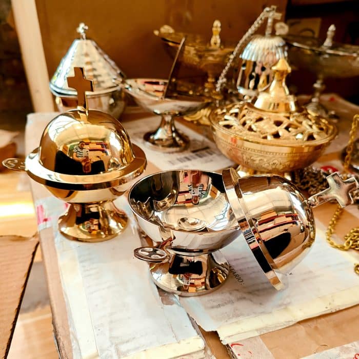 【现货】带勺香船 13厘米 金色 Catholic religious art