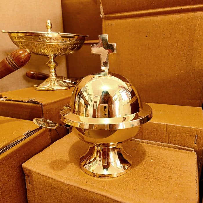 【现货】带勺香船 13厘米 金色 Catholic religious art