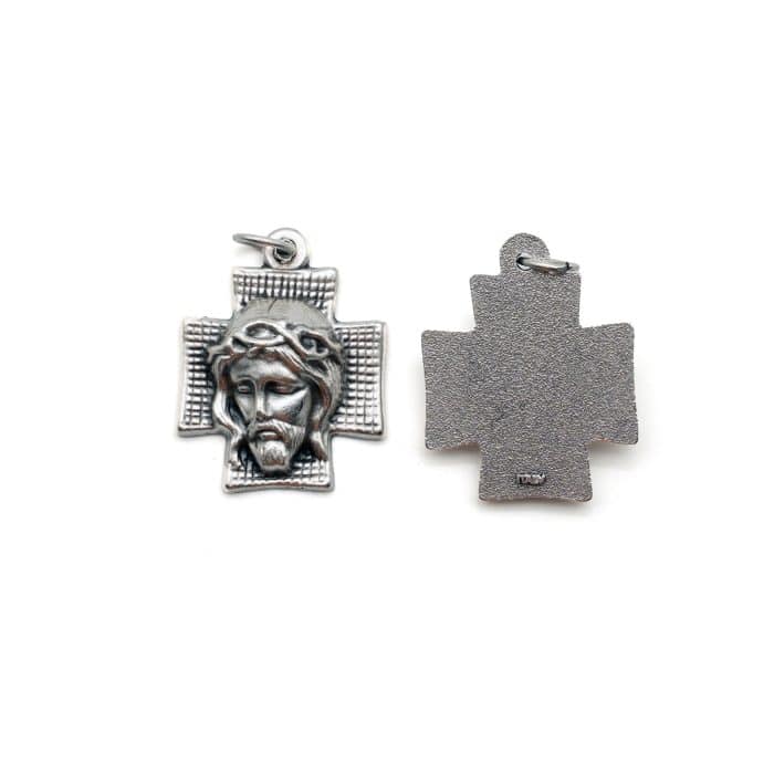 DIY十字架-耶稣圣容苦像方形-锌合金-2.3x2.2cm Catholic religious art