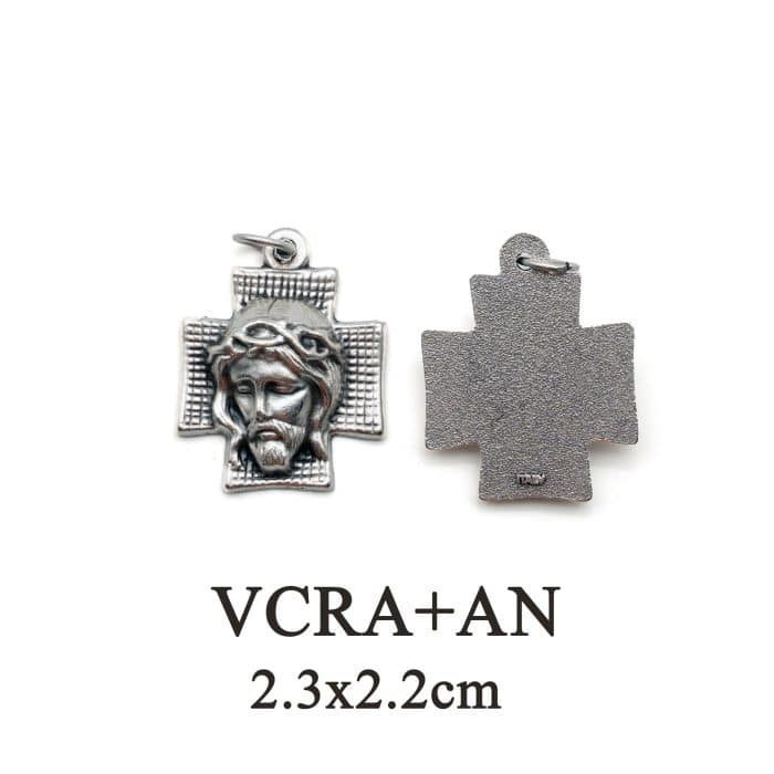 DIY十字架-耶稣圣容苦像方形-锌合金-2.3x2.2cm Catholic religious art