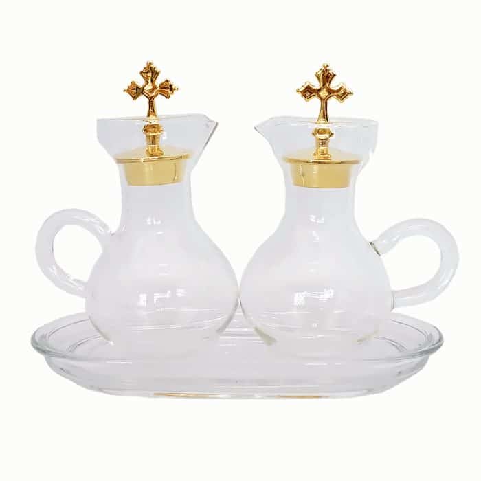 【现货】带玻璃托盘和瓶盖 酒水壶 18x14 cm-100ml Catholic religious art