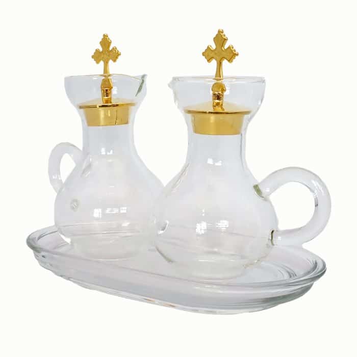 【现货】带玻璃托盘和瓶盖 酒水壶 18x14 cm-100ml Catholic religious art