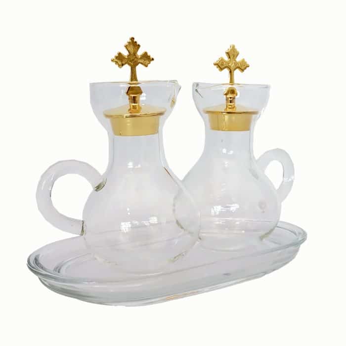 【现货】带玻璃托盘和瓶盖 酒水壶 18x14 cm-100ml Catholic religious art