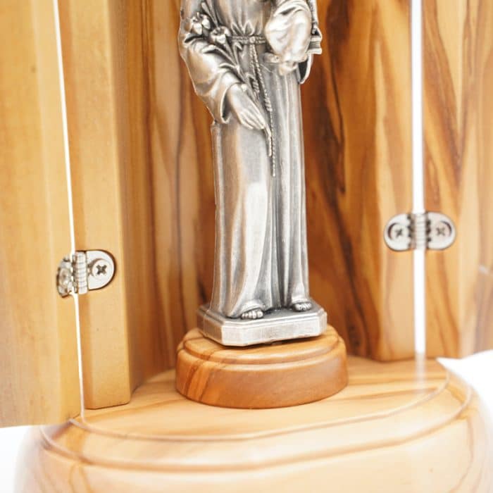展示台 带窗扇 橄 带底座 led音乐符号圣安多尼 (17x10.5cm) Catholic religious art
