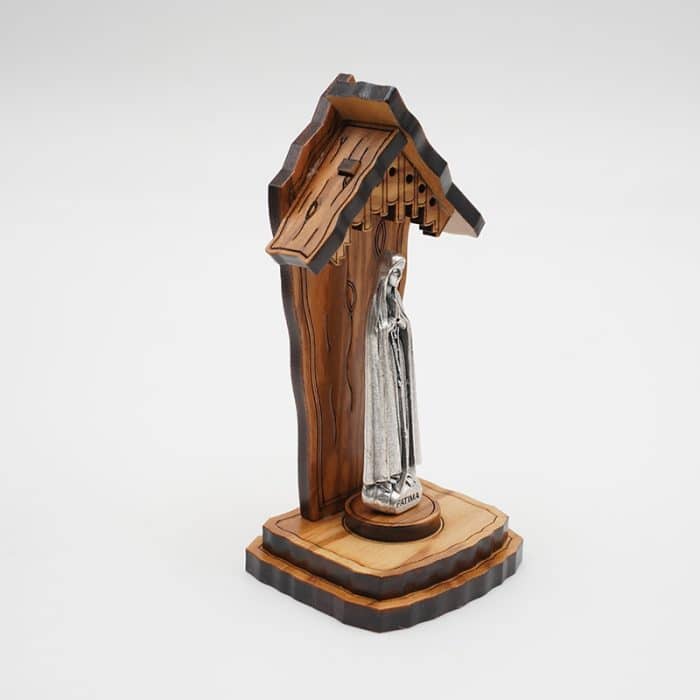 钟楼-橄榄木+合金雕像-法蒂玛圣母-10x5cm Catholic religious art