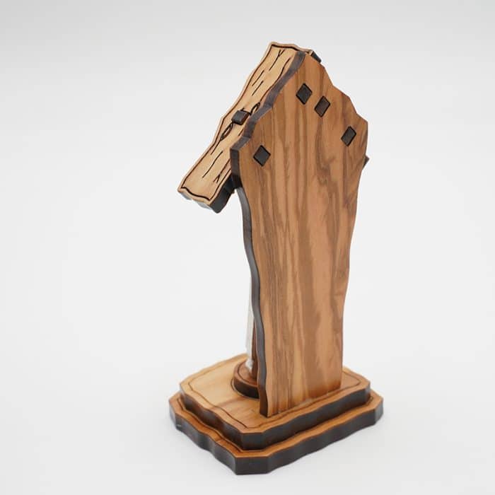 钟楼-橄榄木+合金雕像-法蒂玛圣母-10x5cm Catholic religious art