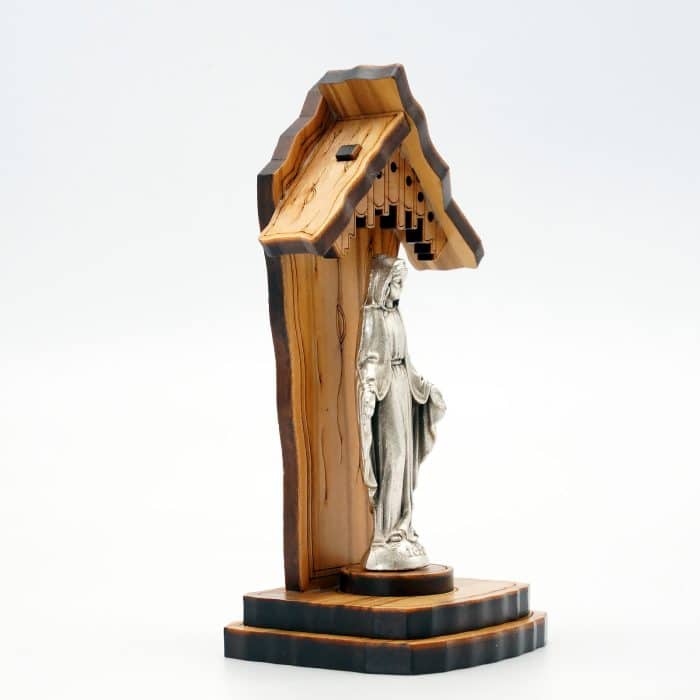 钟楼-橄榄木+合金雕像-无染原罪圣母-10x5cm Catholic religious art
