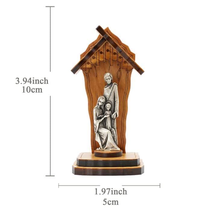 钟楼-橄榄木+合金雕像-圣家-10x5cm Catholic religious art