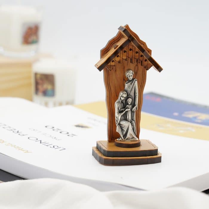 钟楼-橄榄木+合金雕像-圣家-10x5cm Catholic religious art