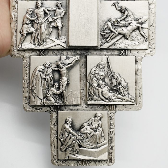 十字架-苦路-锌合金-银色-27.5x15cm Catholic religious art