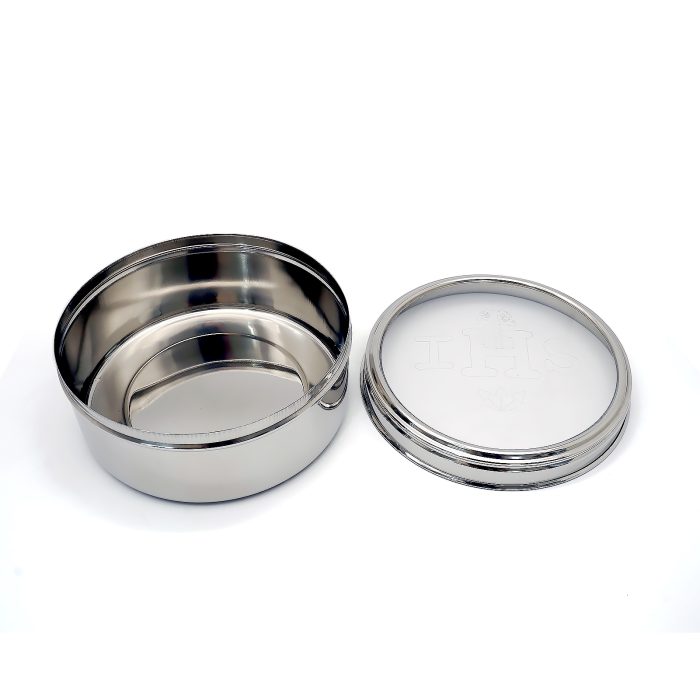 【现货】不锈钢大圣体盒-配密封盖与透明顶盖 - 直径16.5cm×高8cm Catholic religious art