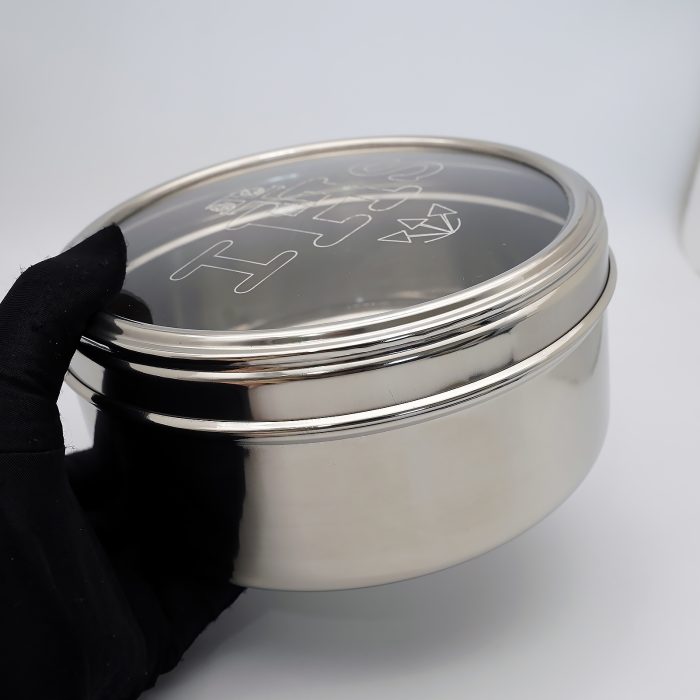 【现货】不锈钢大圣体盒-配密封盖与透明顶盖 - 直径16.5cm×高8cm Catholic religious art