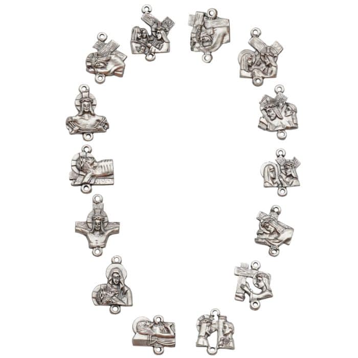 DIY套装-苦路（14个）-锌合金-2cm Catholic religious art