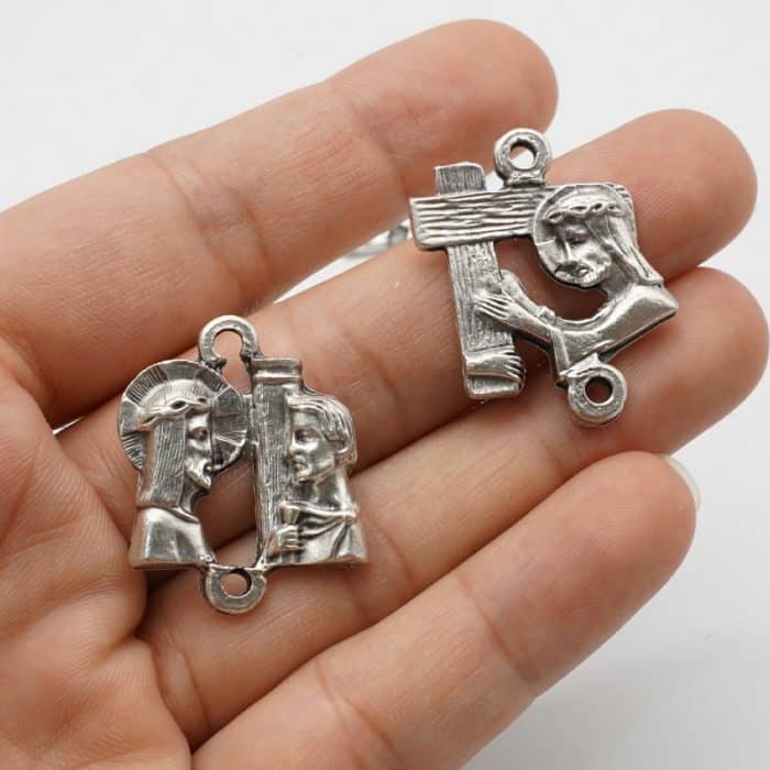 DIY套装-苦路（14个）-锌合金-2cm Catholic religious art