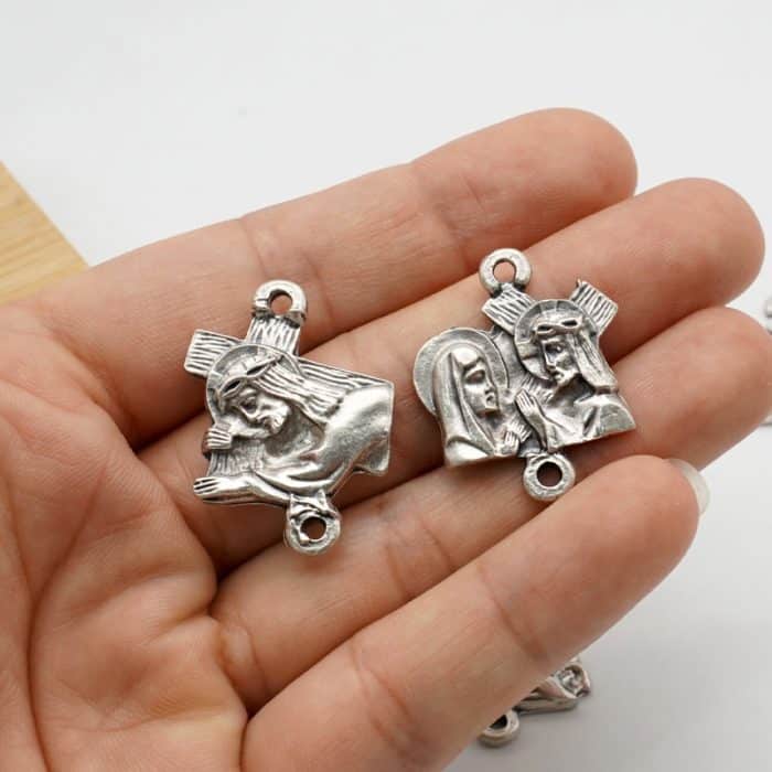 DIY套装-苦路（14个）-锌合金-2cm Catholic religious art