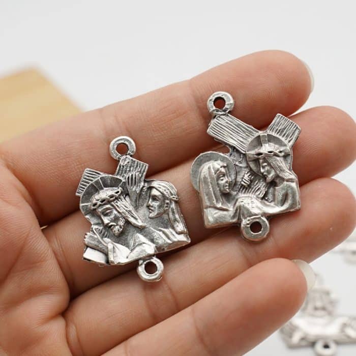 DIY套装-苦路（14个）-锌合金-2cm Catholic religious art