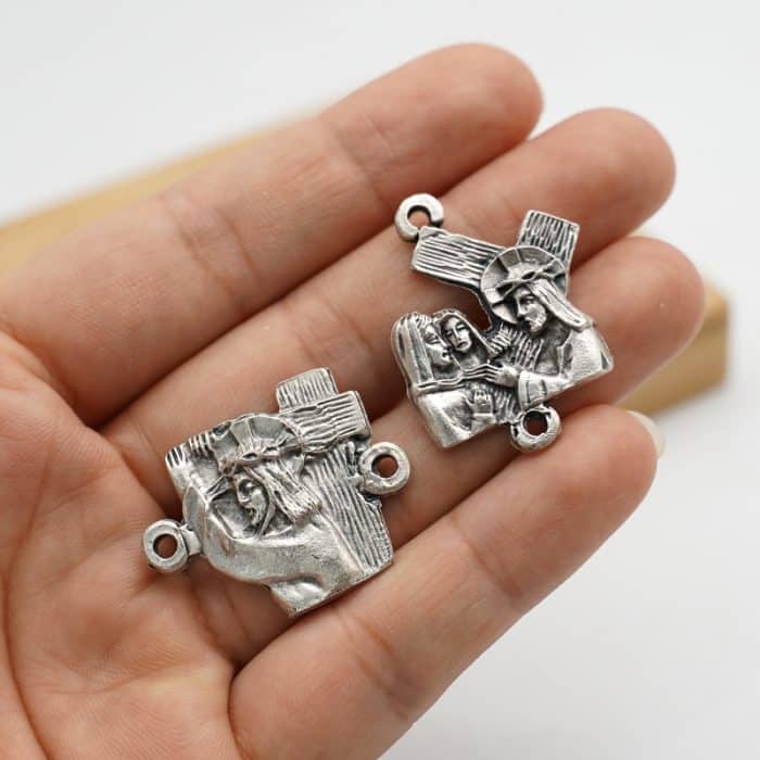 DIY套装-苦路（14个）-锌合金-2cm Catholic religious art