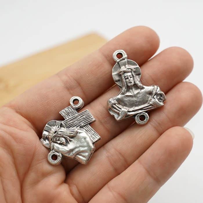 DIY套装-苦路（14个）-锌合金-2cm Catholic religious art