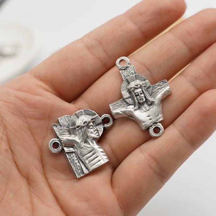 DIY套装-苦路（14个）-锌合金-2cm Catholic religious art