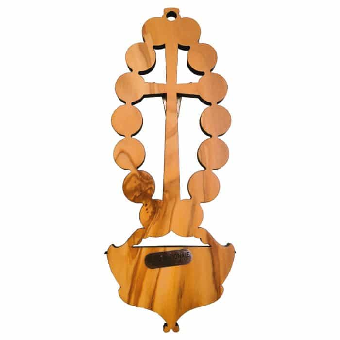 圣水池 橄榄木苦路 金属 椭圆 17.5x7cm Catholic religious art