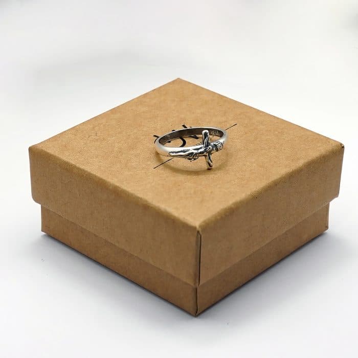 戒指-带十字架苦像-925银-做旧 Catholic religious art