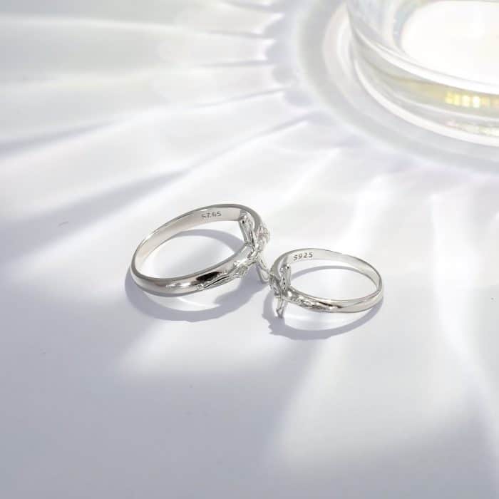 戒指-带十字架苦像-925银-镀铑(电白) Catholic religious art