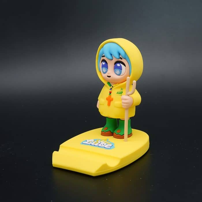 摆台-2025禧年-硅胶黄底手机支架-黄衣蓝发吉祥物-10cm Catholic religious art