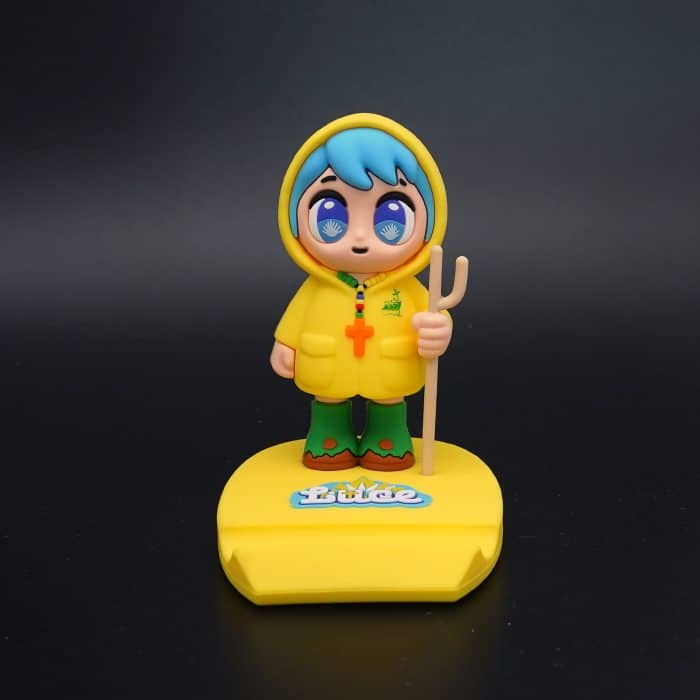 摆台-2025禧年-硅胶黄底手机支架-黄衣蓝发吉祥物-10cm Catholic religious art