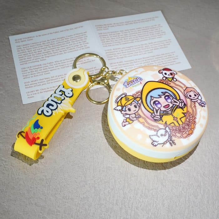 2025禧年-黄色橡胶圆形念珠包挂件8cm Catholic religious art