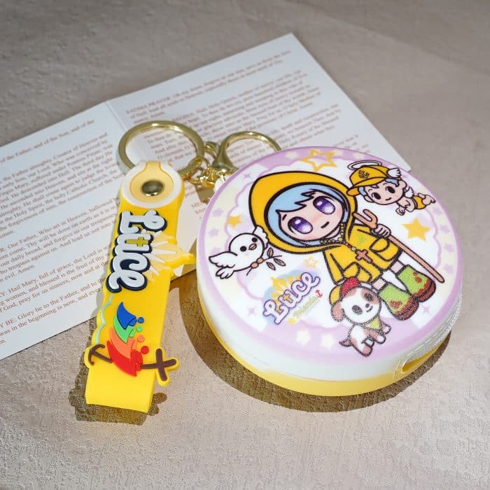 2025禧年-紫色橡胶圆形念珠包挂件8cm Catholic religious art