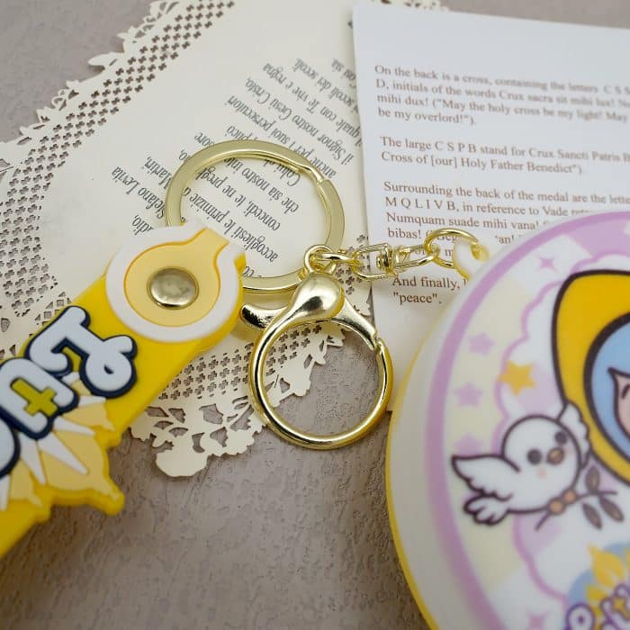 2025禧年-紫色橡胶圆形念珠包挂件8cm Catholic religious art