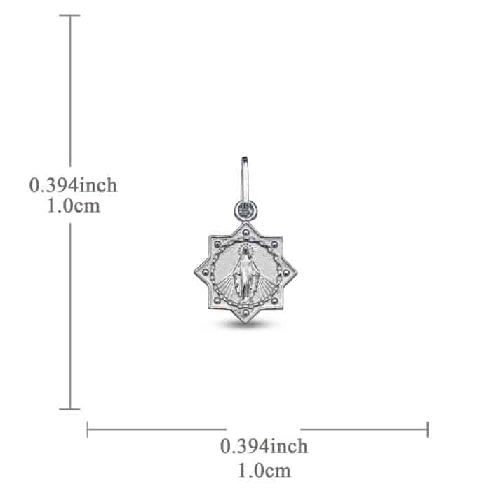 DIY小吊牌-圣母显灵-925银-10mm Catholic religious art