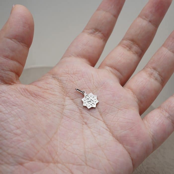 DIY小吊牌-圣母显灵-925银-10mm Catholic religious art